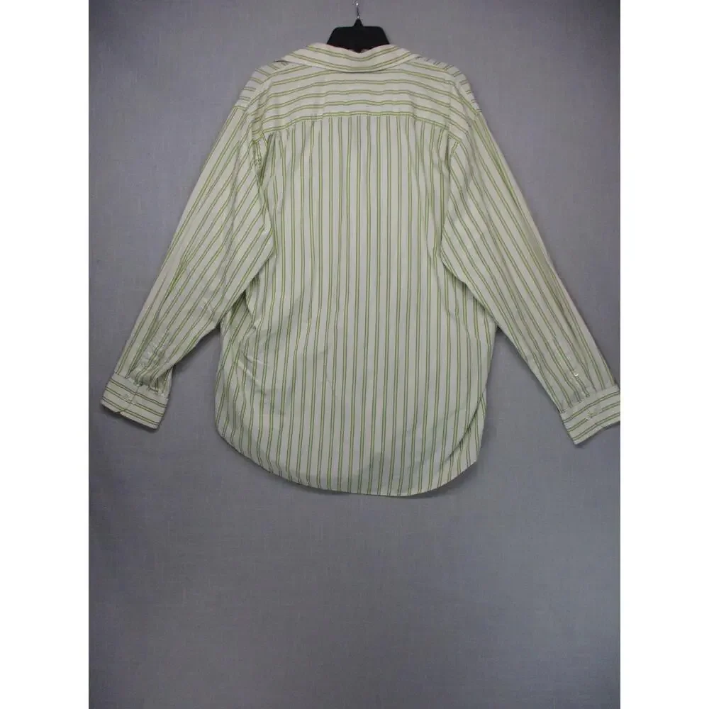 Banana Republic Green Striped Classic Timeless‎ Buttonup Shirt Size 17-17½ XL
